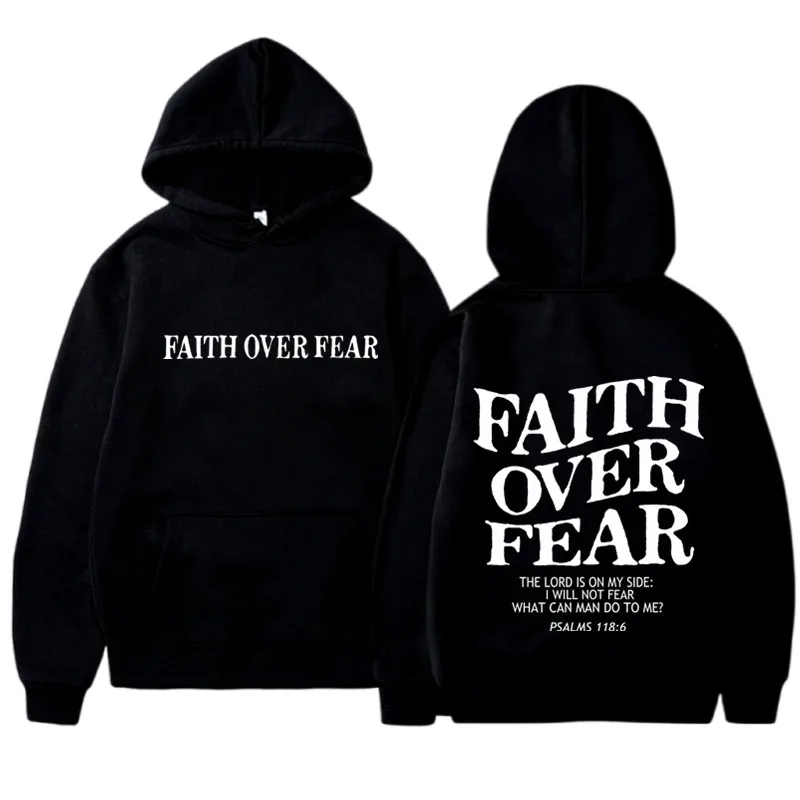 Fear Of God Essential - FAITH OVER FEAR Print Hoodies for