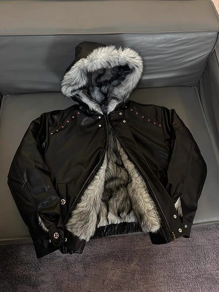 Fur Collar Natural With Botton - огляд і ціна Urban Streetwear Brand